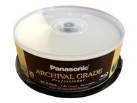 Panasonic ARCHIVAL GRADE Professional - 25 x BD-R - 25 GB 6x - yta utskrivbar med bläckstråleskrivare, inre skrivbar plastring - spindel (paket om 4) - för Discproducer PP-100AP, PP-50BD 5129568