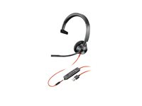 HP Poly Blackwire 3315-M - Blackwire 3300 series - headset - på örat - kabelansluten - 3,5 mm kontakt, USB-A - svart - Certifierad för Microsoft-teams 76J13AA