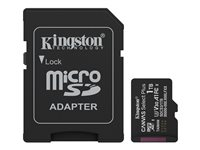 Kingston Canvas Select Plus - Flash-minneskort (SD-adapter inkluderad) - 1 TB - A1 / Video Class V30 / UHS-I U3 / Class10 - mikroSDXC UHS-I SDCS3/1TB