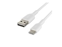 Belkin BoostCharge - USB-kabel - USB-C (hane) till USB (hane) - 2 m - vit CAB001BT2MWH
