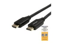StarTech.com 10ft (3m) HDMI 2.0 Cable with Gripping Connectors, 4K 60Hz Premium Certified High Speed HDMI Cable with Ethernet, HDR10, 18Gbps, HDMI Video Cord for Monitor/TV, M/M, Black - Ultra HD HDMI Cord - Hög hastighet - HDMI-kabel - HDMI hane rak till HDMI hane rak - 3 m - svart HDMM3MLP