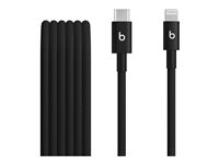 Beats - Lightning-kabel - 24 pin USB-C hane till Lightning hane - 1.5 m - bultsvart - flätad kabel, förstärkt design, snabbladdning MDGK4ZM/A