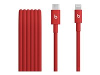 Beats - Lightning-kabel - 24 pin USB-C hane till Lightning hane - 1.5 m - snabb röd - flätad kabel, förstärkt design, snabbladdning MFEH4ZM/A