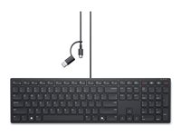 Dell Wired Collaboration Keyboard KB525C - Tangentbord - USB, USB-C - QWERTY - hela norden - svart - med 3 years NBD Advance Exchange KB525C-PN-EMEA