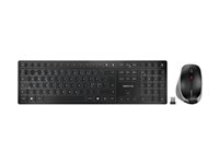CHERRY DW 9500 SLIM - Sats med tangentbord och mus - trådlös - 2.4 GHz, Bluetooth 4.0 - hela norden - tangentbrytare: CHERRY SX - grå, svart - plastfri förpackning JD-9500PN-2