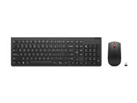 Lenovo Essential Wireless Combo Gen 2 - Sats med tangentbord och mus - trådlös - 2.4 GHz - QWERTY - Nordisk - svart - brun låda 4X31R64497