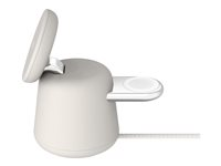 Belkin BoostCharge Pro 2-in-1 - Trådlöst laddställ - med Qi2 + växelströmsadapter - 15 Watt - Fast Charge - sand WIZ027VFH37