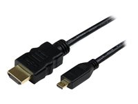 StarTech.com 2m High Speed HDMI Cable with Ethernet HDMI to HDMI Micro - HDMI-kabel med Ethernet - HDMI hane till 19 pin micro HDMI Type D hane - 2 m - svart HDADMM2M