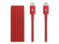 Beats - USB-kabel - 24 pin USB-C (hane) till 24 pin USB-C (hane) - USB 2.0 - 1.5 m - Snabbladdning upp till 60 W - snabb röd MDGF4ZM/A