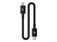 Beats - USB-kabel - 24 pin USB-C (hane) till 24 pin USB-C (hane) - USB 2.0 - 20 cm - flätad kabel, förstärkt design, Snabbladdning upp till 60 W - bultsvart MEQ94ZM/A