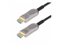 StarTech.com 30ft (9.1m) HDMI 2.1 Hybrid Active Optical Cable (AOC), CMP, Plenum Rated, Ultra High Speed HDMI Fiber Optic Cable, 48Gbps, 8K 60Hz/4K 120Hz, HDR10+/FRL/TMDS/eARC - CMP In Wall HDMI 2.1/2.0 Cord (8K-A-30F-HDMI-CABLE) - Ultra High Speed - HDMI-kabel - HDMI hane till HDMI hane - 9.1 m - hybrid koppar/fiberoptisk - svart - Active Optical Cable (AOC), 4K120Hz stöd, 8K60Hz stöd, 4K60Hz stöd 8K-A-30F-HDMI-CABLE