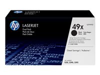 HP 49X - 2-pack - Lång livslängd - svart - original - LaserJet - tonerkassett (Q5949XD) - för LaserJet 1320, 1320n, 1320nw, 1320t, 1320tn, 3390, 3392 Q5949XD