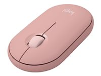 Logitech Pebble Mouse 2 M350s - Mus - optisk - 3 knappar - trådlös - Bluetooth 5.2 LE - tonal rose 910-007014