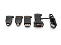C2G Retractable Universal Mount 4K HDMI Adapter Ring with Color Coded Mini DisplayPort, DisplayPort, USB-C, and VGA - Videoadaptersats - svart - stöd för 4K C2G29892
