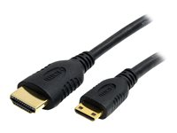 StarTech.com 0.5m High Speed HDMI Cable with Ethernet HDMI to HDMI Mini - HDMI-kabel med Ethernet - HDMI hane till 19 pin mini HDMI Type C hane - 50 cm - skärmad - svart HDACMM50CM