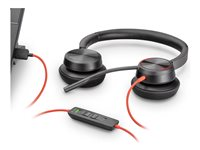 Poly Blackwire C5220 - Blackwire 5200 series - headset - på örat - kabelansluten - USB-C, 3,5 mm kontakt - svart - Certifierad för Microsoft-teams, Certifierad för Skype for Buisness, Cisco Jabber-certifierad, Avaya-certifierad 805H3A6