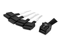 StarTech.com Intern Mini-SAS till SATA-kabel - SFF-8643 till 4x SATA - 1 m - SATA/SAS-kabel - 4x mini-SAS HD (SFF-8643) (P) till SATA (P) - 1 m - svart & silver - för P/N: SFF86448PLT2 SAS43SAT1M