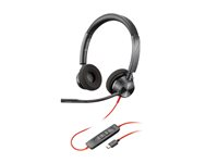 HP Poly Blackwire 3320-M - Blackwire 3300 series - headset - på örat - kabelansluten - USB-C - svart - Certifierad för Microsoft-teams 76J19AA
