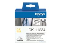 Brother DK11234 - Papper - självhäftande - svart på vitt - 60 x 86 mm 260 etikett (er) (1 rulle/rullar x 260 matrisskurna etiketter - för Brother QL-600B, QL-600G, QL-600R DK11234