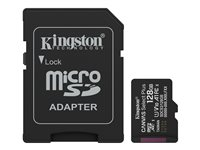 Kingston Canvas Select Plus - Flash-minneskort (microSDXC till SD-adapter inkluderad) - 128 GB - A1 / Video Class V10 / UHS-I U1 / Class10 - mikroSDXC UHS-I SDCS3/128GB