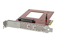 StarTech.com U.2 till PCIe-adapter för 2,5" U.2 NVMe SSD - SFF-8639 - x4 PCI Express 4.0 - Gränssnittsadapter - 2.5" - Ultra M.2 Card - PCIe 3.0 x4 - röd - för P/N: BNDTB10GI, BNDTB210GSFP, BNDTB310GNDP, BNDTB410GSFP, BNDTB4M2E1, BNDTBUSB3142 PEX4SFF8639
