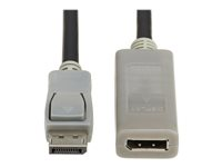 Eaton Tripp Lite Series DisplayPort Extension Cable with Active Repeater and Latching Connector (M/F), 4K 60 Hz, HDR, 4:4:4, HDCP 2.2, 20 ft. (6.1 m), TAA - DisplayPort-kabel - TAA-kompatibel - DisplayPort (hane) till DisplayPort (hona) - DisplayPort 1.2 - 6.1 m - passiv, 4K60Hz stöd, aktiv förstärkare, guldpläterade kontakter - grå, svart P579-020-4K6
