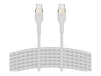Belkin BoostCharge - USB-kabel - 24 pin USB-C (hane) till 24 pin USB-C (hane) - 3 m - vit CAB011BT3MWH