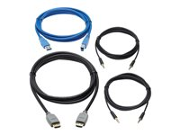 Eaton Tripp Lite Series HDMI KVM Cable Kit for Tripp Lite B005-HUA2-K and B005-HUA4 KVM, 4K HDMI, USB 3.1 Gen 1, 3.5 mm, 10 ft. - Video/ljud/datakabelsats - 3 m - grå, svart, blå - stöd för 4K P785-HKIT10