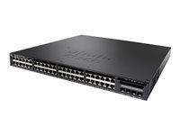 Cisco Catalyst 3650-48FS-E - Switch - L3 - Administrerad - 48 x 10/100/1000 (PoE+) + 4 x SFP - skrivbordsmodell, rackmonterbar - PoE+ (775 W) WS-C3650-48FS-E