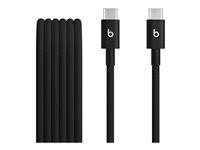 Beats - USB-kabel - 24 pin USB-C (hane) till 24 pin USB-C (hane) - USB 2.0 - 1.5 m - flätad kabel, förstärkt design, Snabbladdning upp till 60 W - bultsvart (paket om 2) MDGC4ZM/A