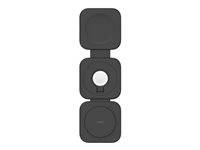 Belkin BoostCharge Pro 3-in-1 - Trådlös laddningsplatta - magnetisk med Qi2 + växelströmsadapter - 15 Watt - 3 A - MFI-certifierad WIZ024VFBK