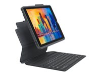 ZAGG Pro Keys - Tangentbord och foliefodral (löstagbart fodral) - bakgrundsbelyst - trådlös - Bluetooth - QWERTY - Nordisk 103410816