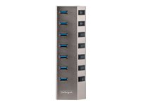 StarTech.com 7-Port Self-Powered USB-C Hub with Individual On/Off Switches, USB 3.0 5Gbps Expansion Hub w/Power Supply, Desktop/Laptop USB-C to USB-A Hub, 7x BC 1.2 (1.5A), USB Type C Hub - USB-C/A Host Cables (5G7AIBS-USB-HUB-EU) - Hubb - 7 x USB 3.2 Gen 1 - skrivbordsmodell 5G7AIBS-USB-HUB-EU