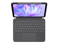 Logitech Combo Touch - Tangentbord och foliefodral - med pekdyna - bakgrundsbelyst - Apple Smart connector - QWERTZ - tysk - grafit - för Apple 11-inch iPad Pro (M4) 920-012770