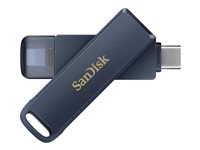 SanDisk Phone Drive - USB flash-enhet - 256 GB - USB-C / Lightning - metallisk himmel SDIXD0N-256G-GN6NE