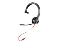 HP Poly Blackwire 3315 - Headset - på örat - kabelansluten - 3,5 mm kontakt - svart - Optimerad för UC 85R07AA